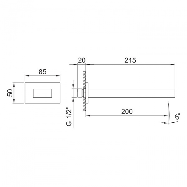 Fantini AR/38 Излив для ванны, настенный, цвет: хром