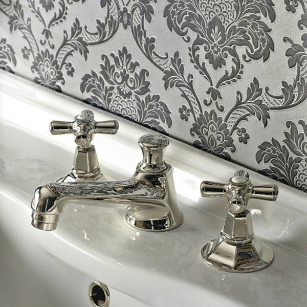 Sbordoni Deco Смеситель для раковины на 3 отверстия, цвет: никель