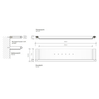 Decor Walther Mikado ABL40 Полочка 40x8.2см, подвесная, цвет: розовое золото