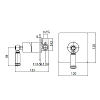 Bossini Liberty Смеситель для душа, встраиваемый, с девиаторм 1 направления , цвет: золото