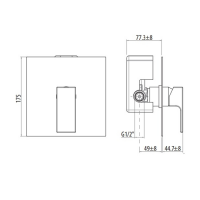 Gattoni Kubik Встраеваемый однорычажный смеситель, цвет: хром глянцевый