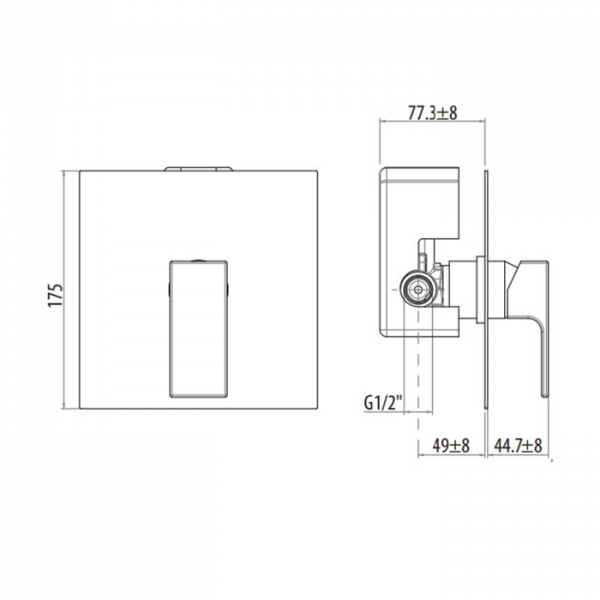 Gattoni Kubik Встраеваемый однорычажный смеситель, цвет: хром глянцевый
