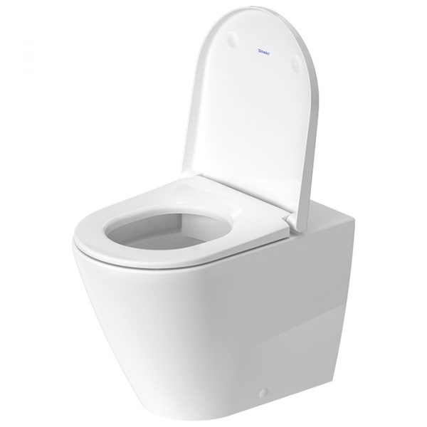 Duravit D-Neo Унитаз напольный 37х58х40 см, безободковый, слив в стену, WonderGliss, цвет: белый