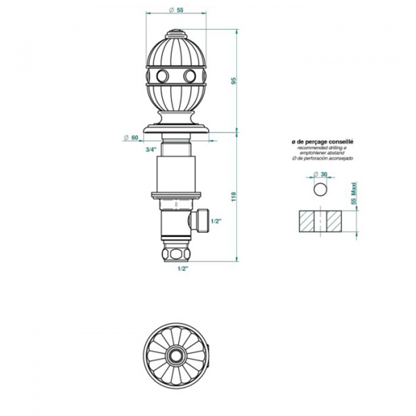THG Amboise Malachite Вентиль смесителя для раковины, вставки малахит, цвет: полированное золото
