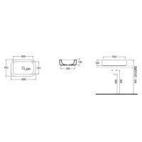 AZZURRA GLAZE Раковина 60х41 см, без отв., цвет: белый