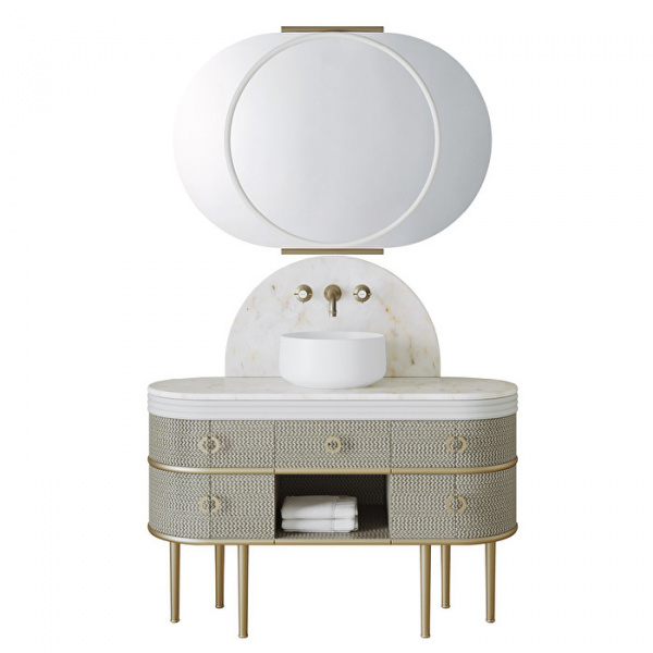 Devon&Devon Scottie Комплект напольной мебели с базой 122 см, зеркалом 110х78.6 см, цвет: CREMO EXTRA/CREAM