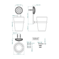 THG Hirondelles Platinum Stamped Стакан подвесной, стеклянный, цвет: Polished nickel
