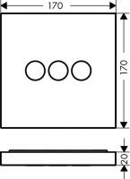 Axor ShowerSelect Модуль с тремя запорными клапанами, квадратный, внешняя часть, цвет: хром