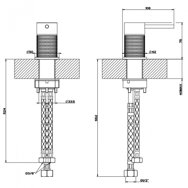 Gessi Meccanica Рычаг удаленного управления, цвет: шлифованная сталь