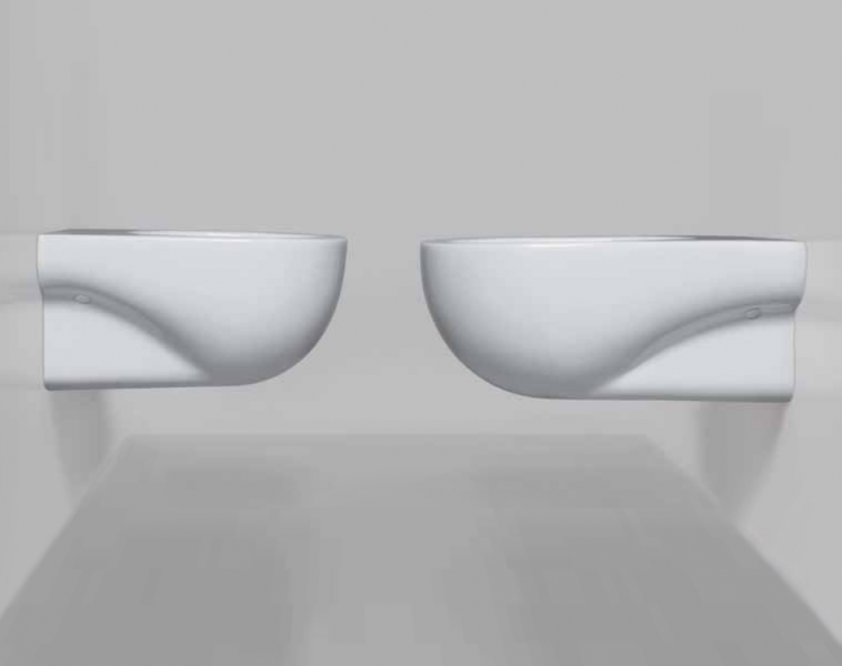 AZZURRA NUVOLA Биде подвесное 55х35см c 1 отв., цвет: белый, с креплением KIT2000CF