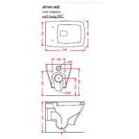 Artceram JAZZ Унитаз подвесной 54x36см c креплением, цвет: белый, сиденье на выбор