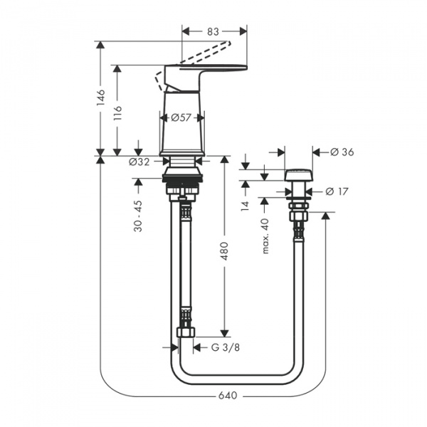 Hansgrohe Vernis Blend Смеситель для биде, цвет: хром