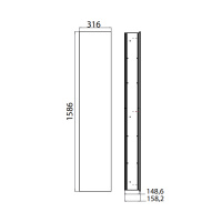 EMCO Asis 2.0 Модуль встраиваемый, LED-подсветка 4 полки, дверь правая/левая, цвет: белый ELS