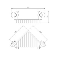 Nicolazzi Cristallo Di Rocca Полочка-решетка угловая, подвесной, цвет: золото