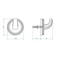 THG Amour De Trianon Крючок для одежды, одинарный, подвесной, цвет: полированное золото