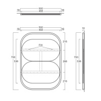 Simas Wave Зеркало настенное из 2 овальных зеркал 50х70 см, цвет: черный матовый