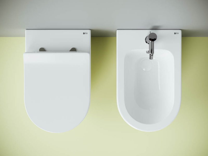 Напольный приставной унитаз Metropol Rimless Ceramica Nova белый CN4004