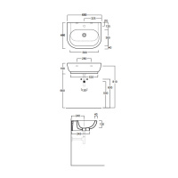 SIMAS E-LINE Раковина 65х48 см, без отв., цвет: белый