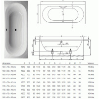 Bette Starlet Ванна с шумоизоляцией пристенная, 190х90х42см, BetteGlasur® Plus, антислип, (для удлиненного слива-перелива)