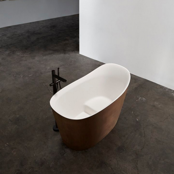 Antonio Lupi Mastello Ванна отдельностоящая 135х75х87см, с нажимным донным клапаном, сифоном и гибким шлангом, Flumood