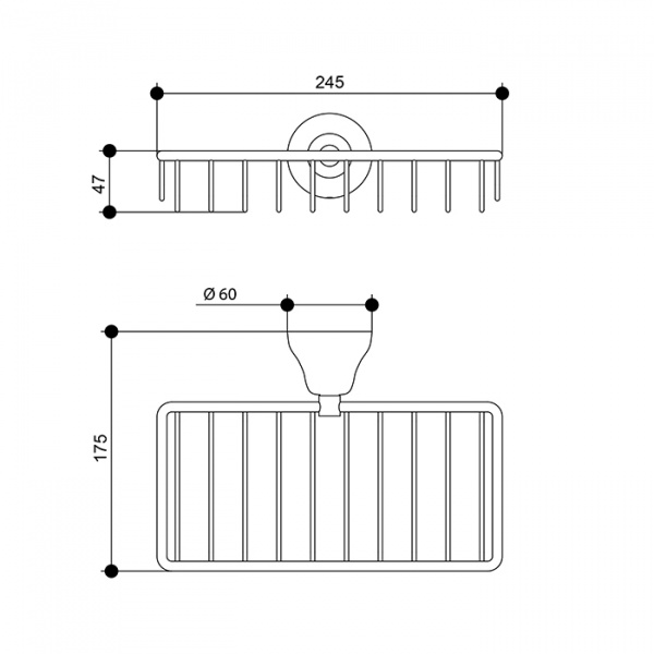 Полочка подвесная Bongio Axel, цвет: золото 24к.