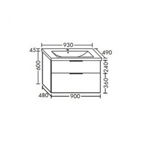 Burgbad Eqio Комплект мебели с раковиной 93см, цвет: белый глянец