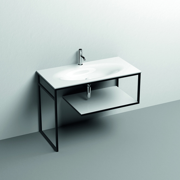 Kerasan Shape Louise Металлическая структура для раковины 102х52см, напольная, цвет: белый/черный матовый