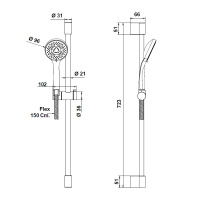 Душевой набор Bongio Pi7, цвет: хром