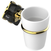 THG Pétale de cristal noir Стакан, подвесной, цвет: золото/черный хрусталь