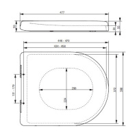 TOTO MH Сиденье 39.8x47.7x5.9см, для унитазов CW161Y, CW162Y, CW163Y, цвет: белый