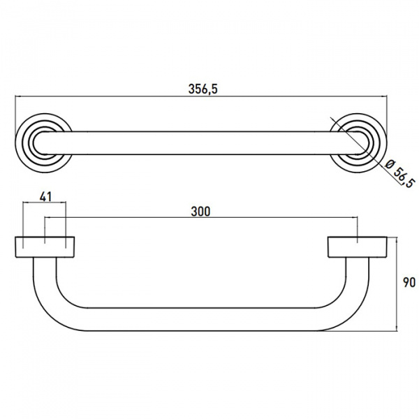 EMCO Polo Поручень 300мм, подвесной, цвет: хром