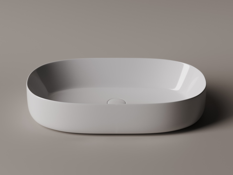 Умывальник чаша накладная овальная Element 675*350*140мм Ceramica Nova белый CN5022