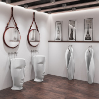 Kerasan Artwork Писсуар напольный  &quotGROOVE", с креплением и сифоном, цвет: белый