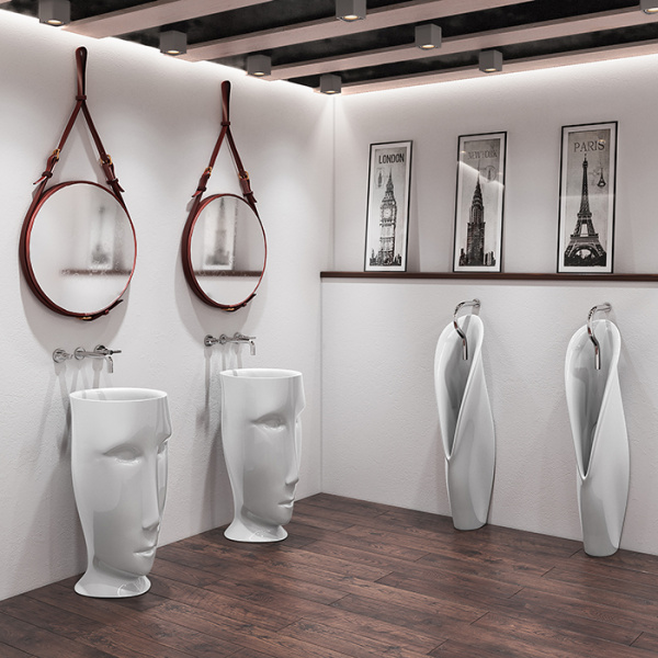 Kerasan Artwork Писсуар напольный  &quotGROOVE", с креплением и сифоном, цвет: белый