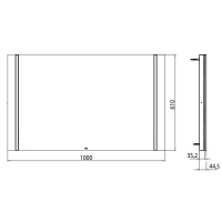 EMCO Зеркало со LED подсветкой, B100xH61см