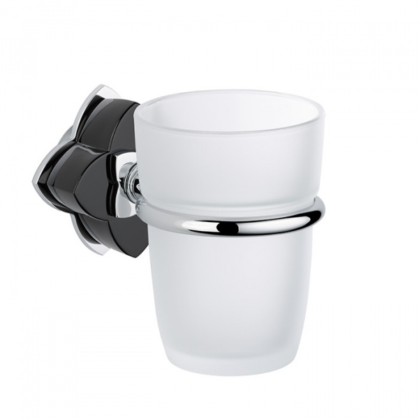 THG Pétale de cristal noir Стакан, подвесной, цвет: хром/черный хрусталь