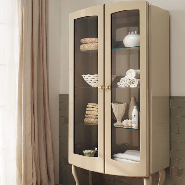 Sbordoni Колонна Fossalto наполная 180х80х36.5см, 2 стекл дверки,  3стекл  полки, ручки 0A, цвет: Taupe