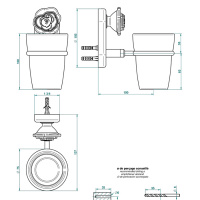 THG Rose Стакан, подвесной, цвет: золото/розовый