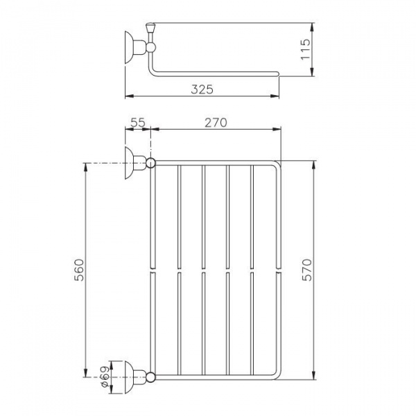 Nicolazzi Cristallo Di Rocca Полотенцедержатель-полочка, подвесной, цвет: золото