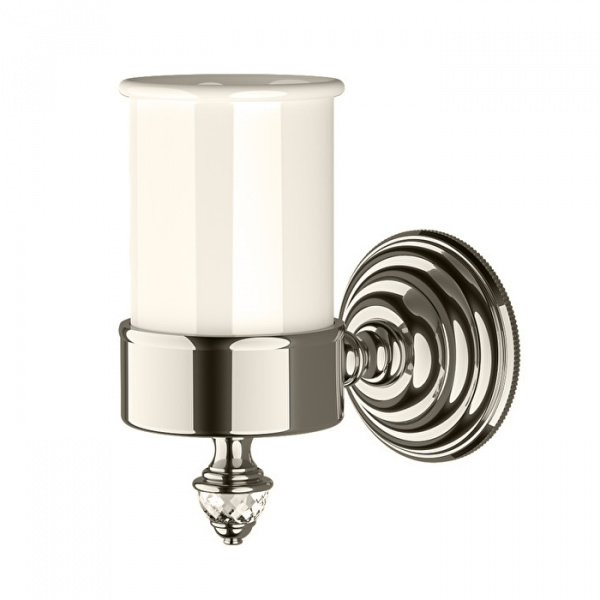 Devon&Devon Diamond Стакан подвесной, белая керамика, цвет: никель блестящий