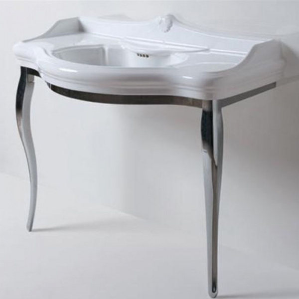 AZZURRA GIUNONE Консоль напольная с раковиной 112х62см, 1 отв. под смеситель, цвет: хром