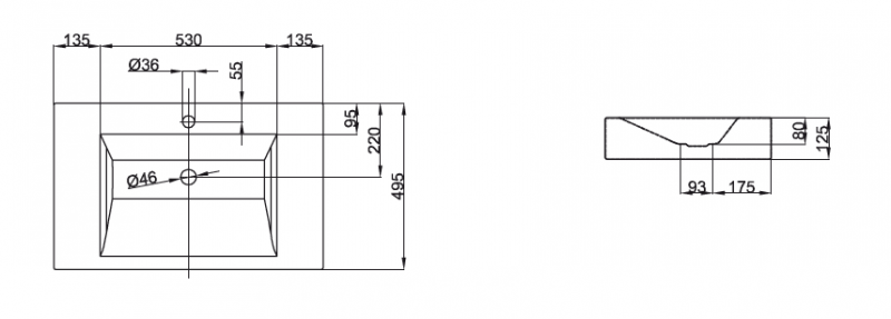Bette Aqua Раковина 80х49.5х12.5 см, 1 отв., цвет: белый