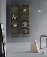 CERASA EDEN Комплект мебели подвесной 240см столешница с двумя интегрированными раковинами, стеновой панелью цвет SAND матовый. зеркало в раме, колонны подвесные. цвет: мебели RAL7002 оливково-серый