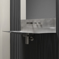 Antonio Lupi Lavandino Раковина 72х44.5х27.5 см, 3 отв., из нержавеющей стали, со смесителем и самотечным донным клапаном, цвет: Stainless steel 316/L