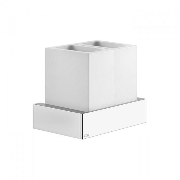 Gessi Rettangolo Стакан подвесной двойной, цвет: хром/белый