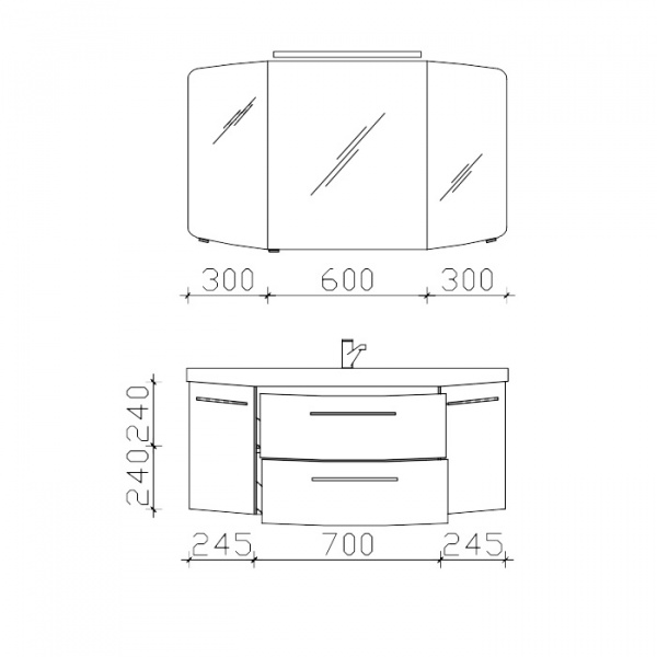 PELIPAL Cassca Комплект мебели с раковиной,  121см, цвет: графит
