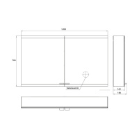 EMCO Evo Зеркальный шкаф 120xh70см с подсветкой, навесной, 2 двери, 2 полки, розетка, цвет: черный