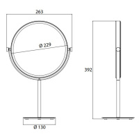 EMCO Pure Зеркало косметическое, Ø229мм, настольн., 3x кратное увеличение, цвет: хром