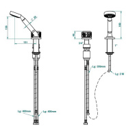 THG Island Смеситель на борт ванны на 2 отверстия, прогрессивный, с ручным душем, цвет: Soft gold