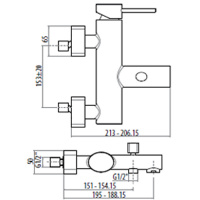 Gattoni Logos Смеситель для ванны вывод снизу, излив 195мм, хром